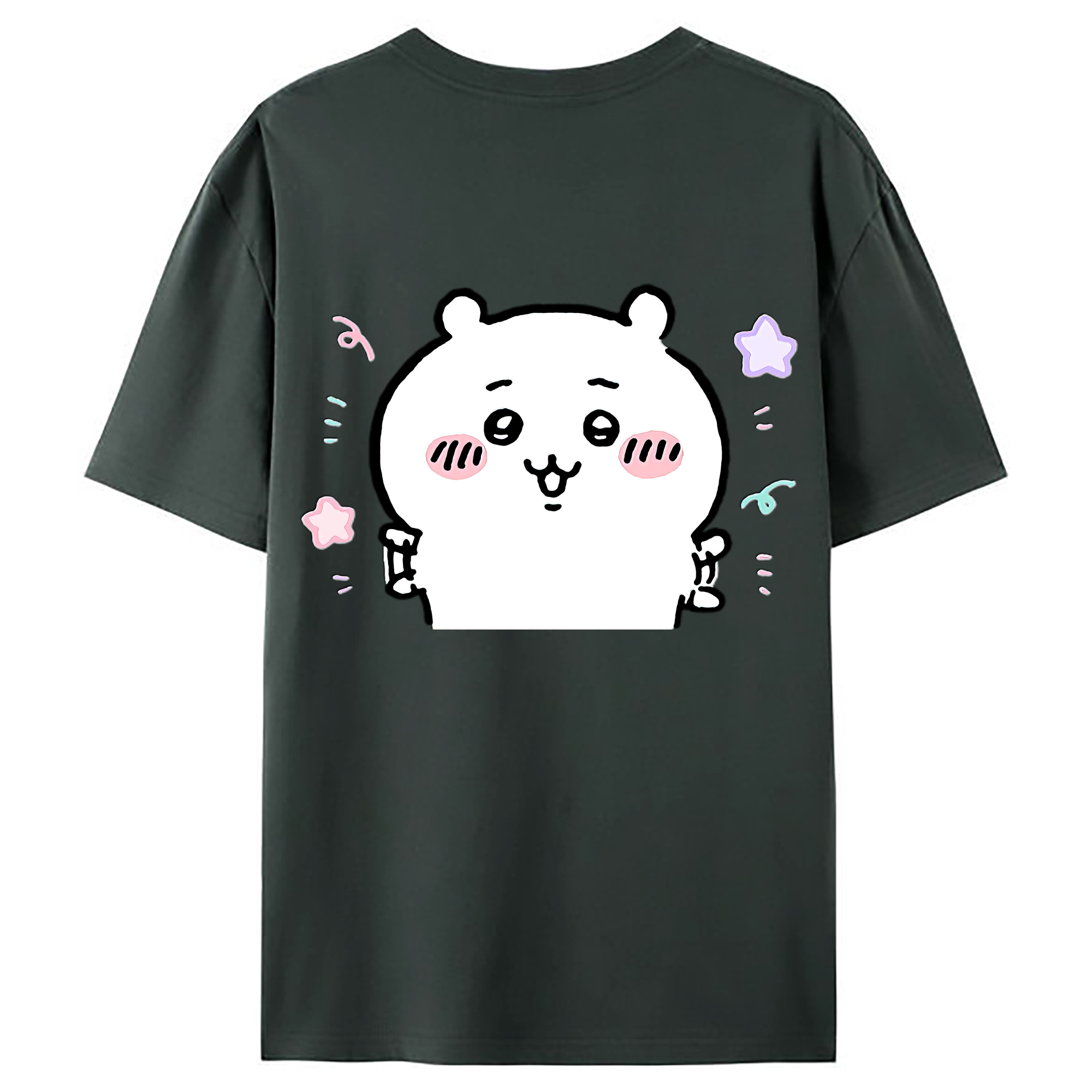 （画像用） ちいかわ ちいかわ Chii-kawa chiikawa 綿100％ メンズ半袖Tシャツ（バックプリント） 通気性